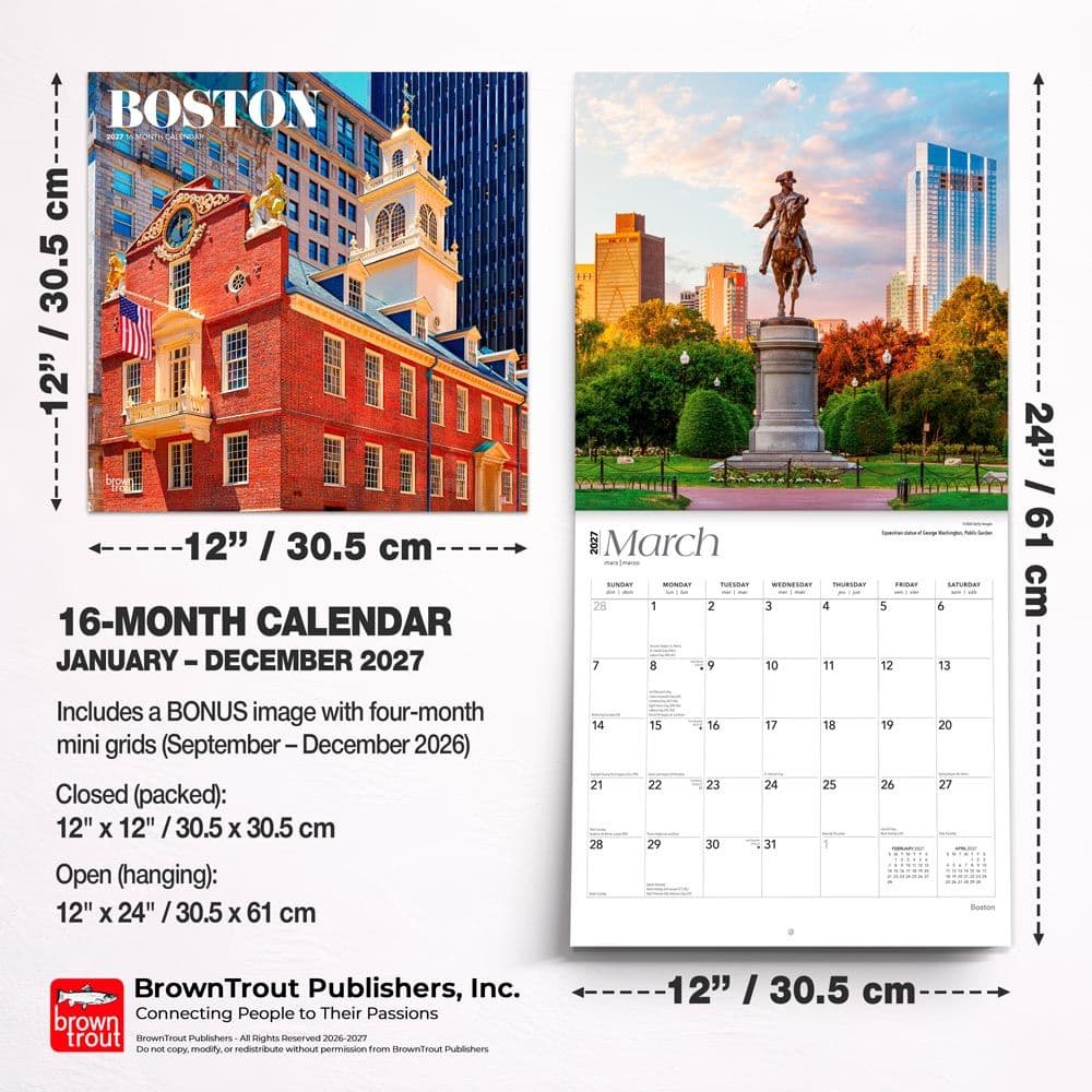 Boston 2027 Wall Calendar Sixth Alternate Image