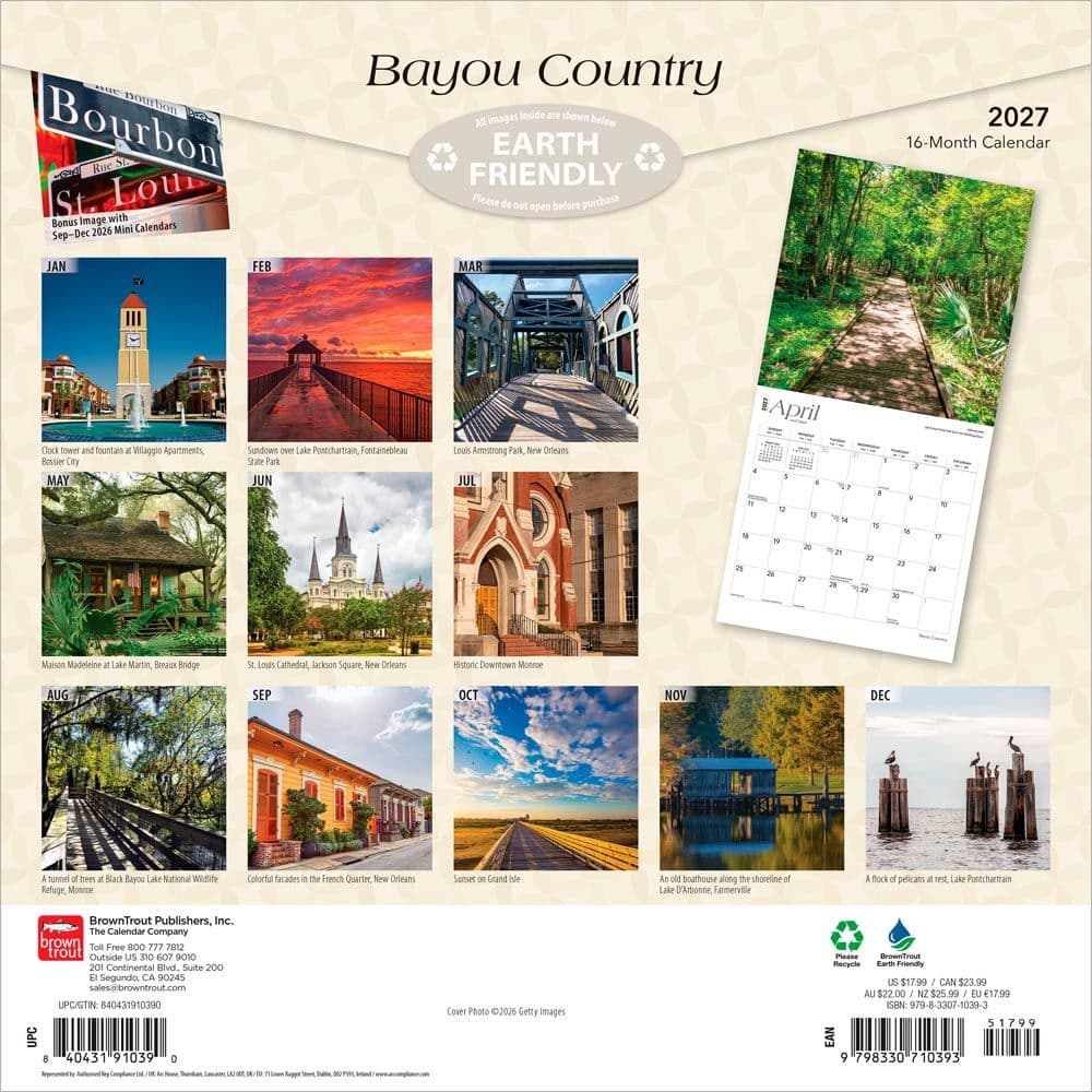 Bayou Country 2027 Wall Calendar First Alternate Image