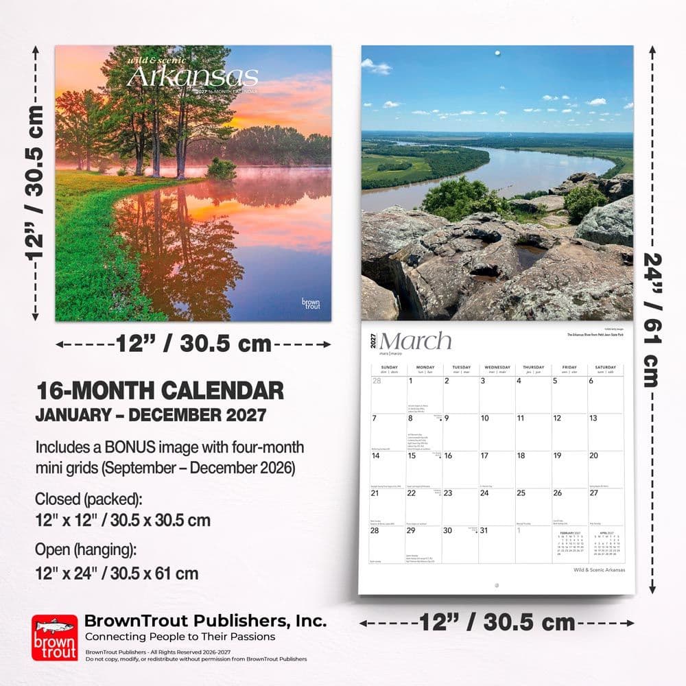 Arkansas 2027 Wild and Scenic 2027 Wall Calendar Sixth Alternate Image