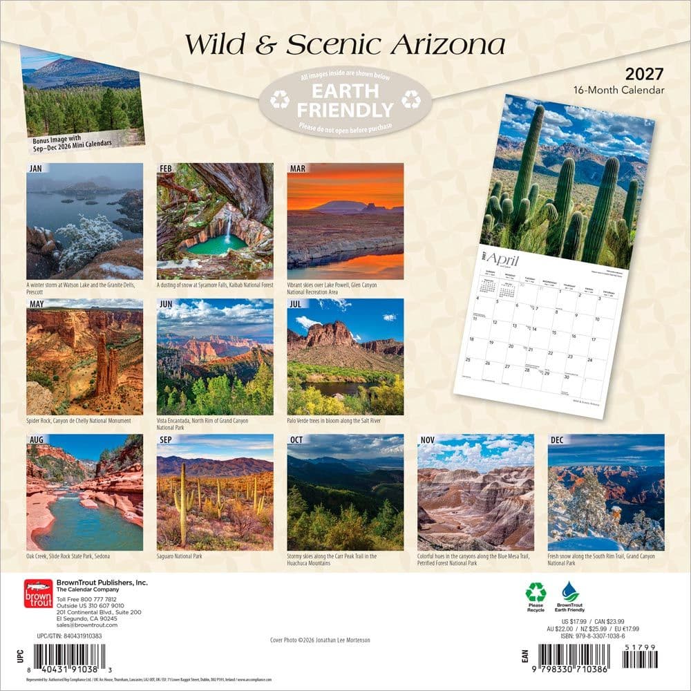 Arizona 2027 Wild and Scenic 2027 Wall Calendar First Alternate Image