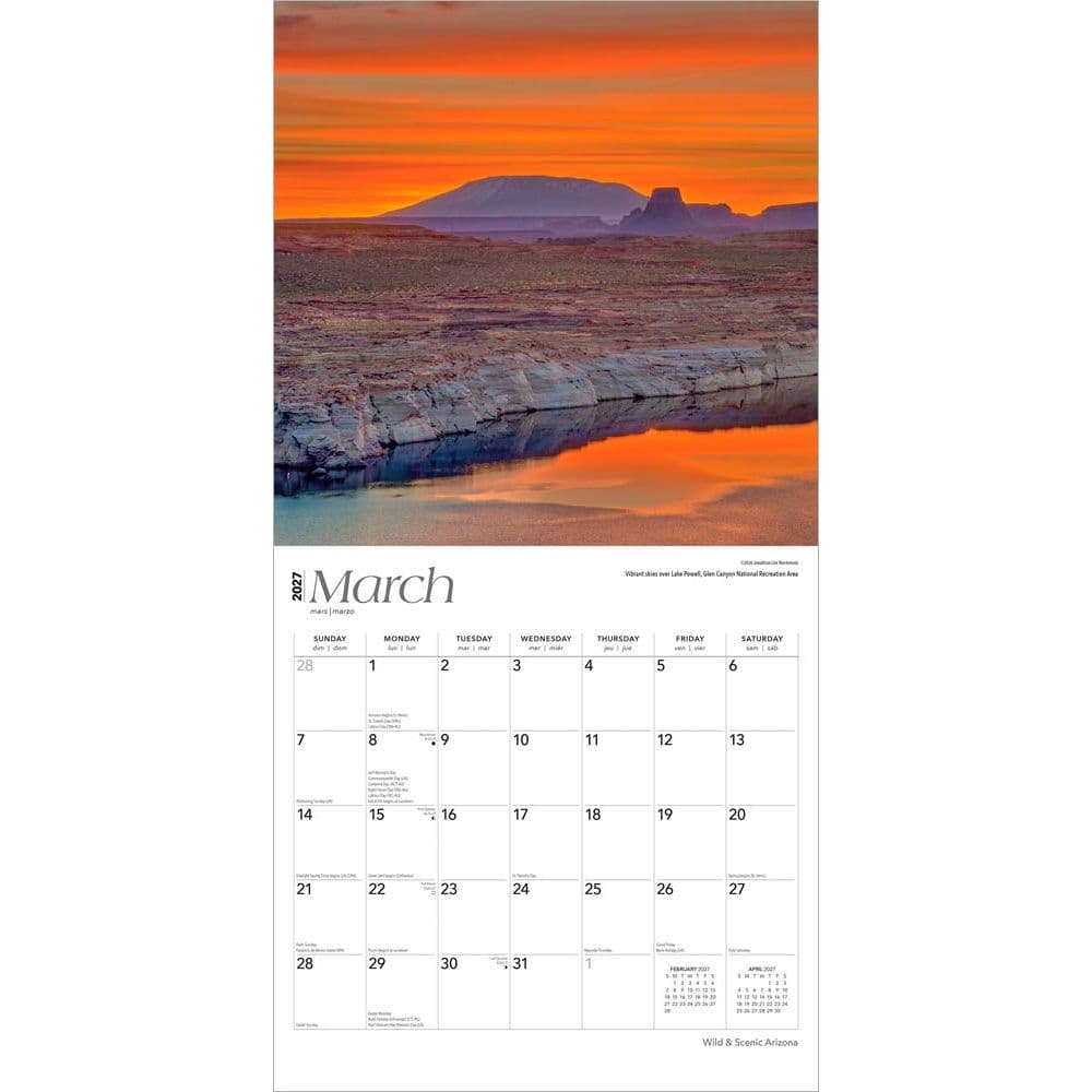 Arizona 2027 Wild and Scenic 2027 Wall Calendar Second Alternate Image