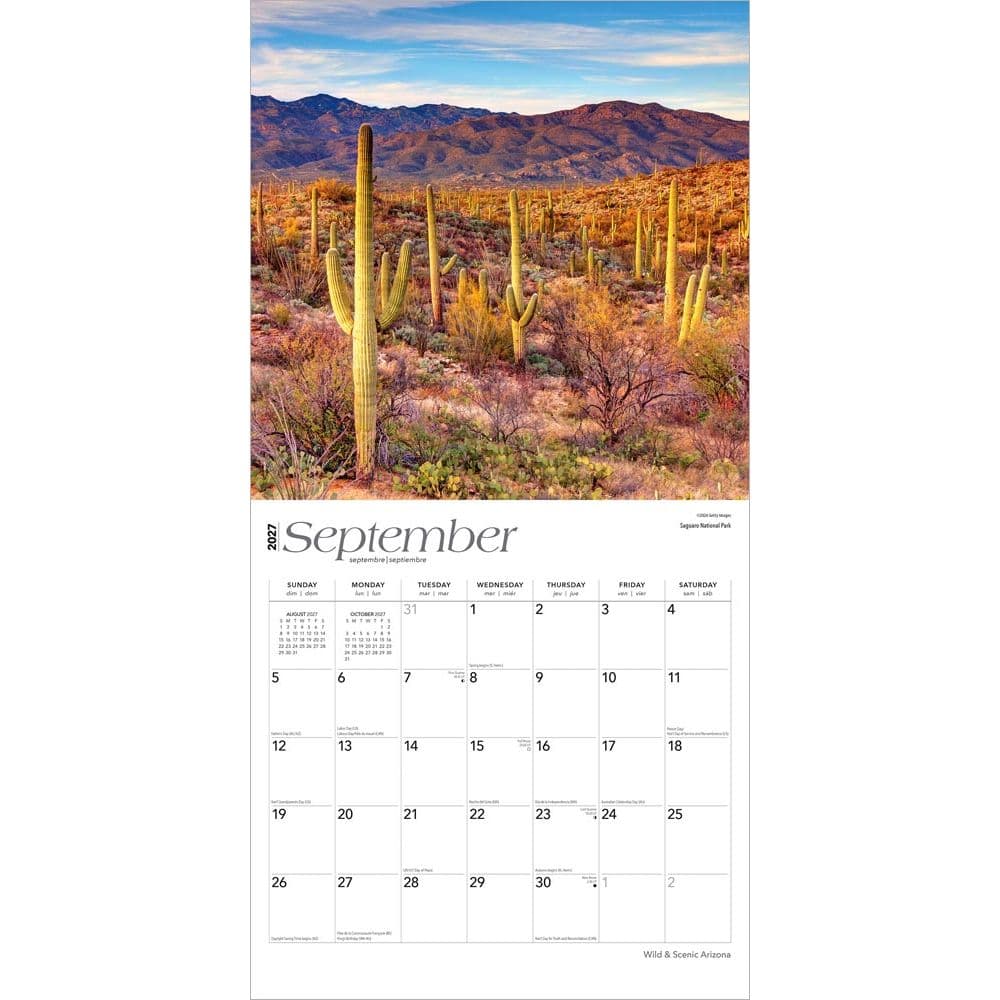 Arizona 2027 Wild and Scenic 2027 Wall Calendar Third Alternate Image