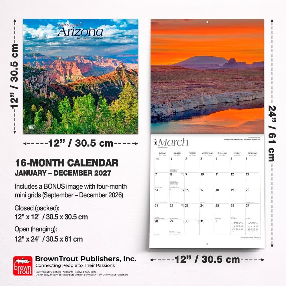 Arizona 2027 Wild and Scenic 2027 Wall Calendar Sixth Alternate Image