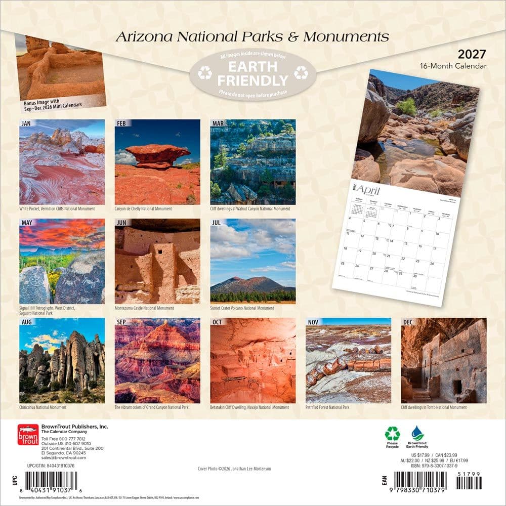 Arizona Parks And Monuments 2027 Wall Calendar First Alternate Image