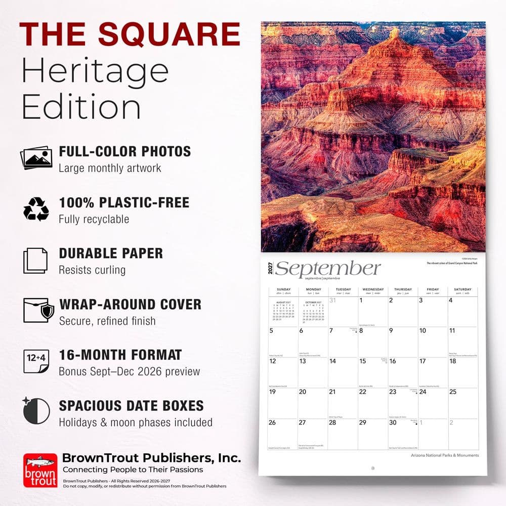 Arizona Parks And Monuments 2027 Wall Calendar Fifth Alternate Image