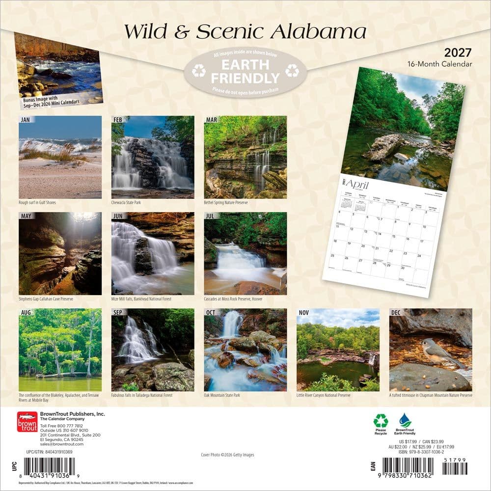 Alabama Wild and Scenic 2027 Wall Calendar First Alternate Image