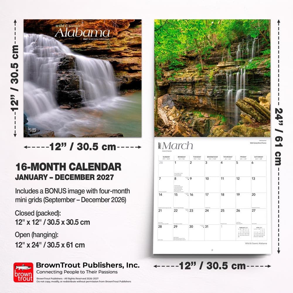 Alabama Wild and Scenic 2027 Wall Calendar Sixth Alternate Image