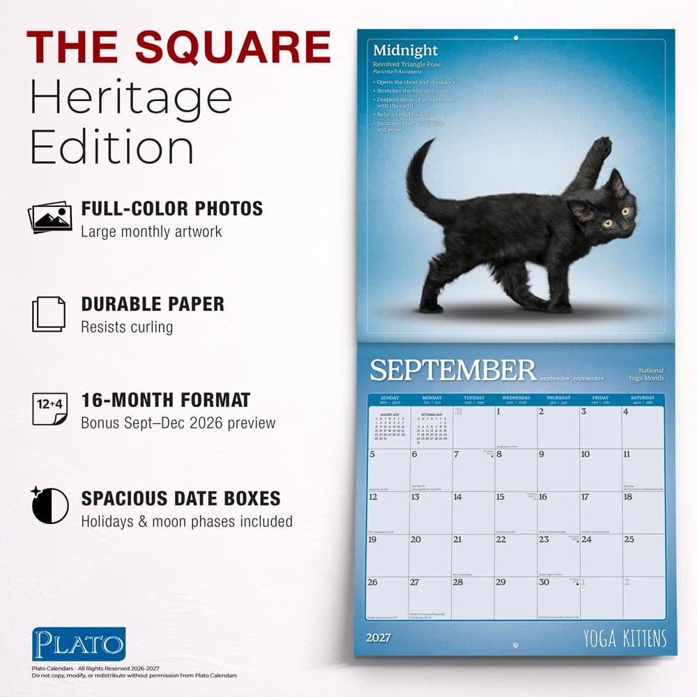 Yoga Kittens Plato 2027 Wall Calendar Fifth Alternate Image