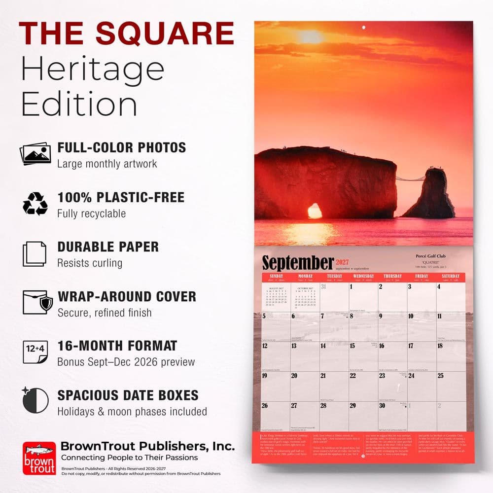 Worlds Toughest Golf Holes 2027 Wall Calendar Fifth Alternate Image