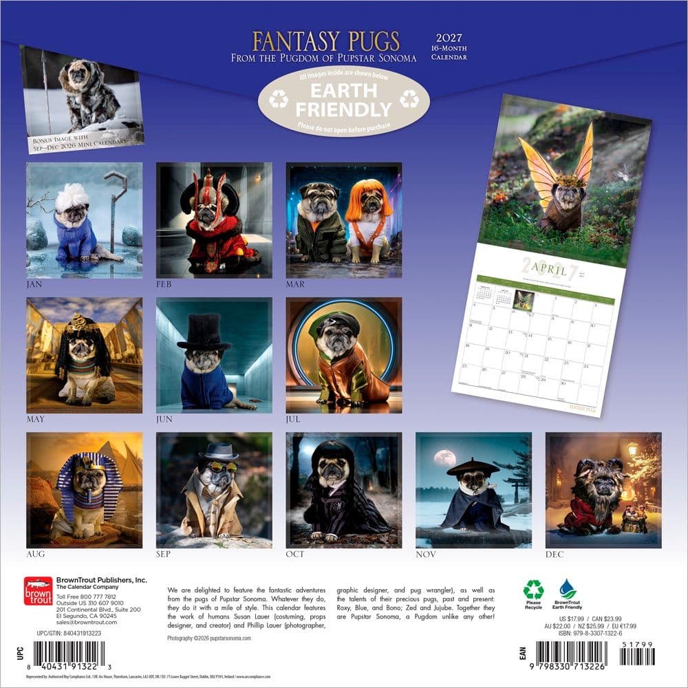 Fantasy Pugs 2027 Wall Calendar First Alternate Image