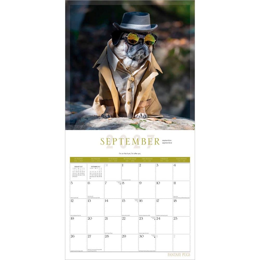 Fantasy Pugs 2027 Wall Calendar Third Alternate Image