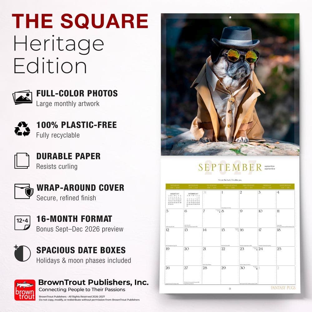 Fantasy Pugs 2027 Wall Calendar Fifth Alternate Image