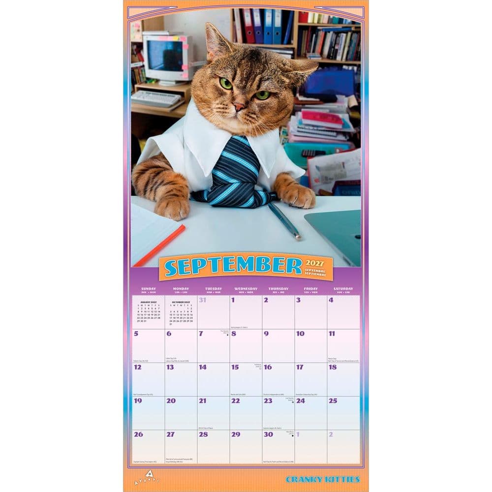 Avanti Cranky Kitties Plato 2027 Wall Calendar Third Alternate Image