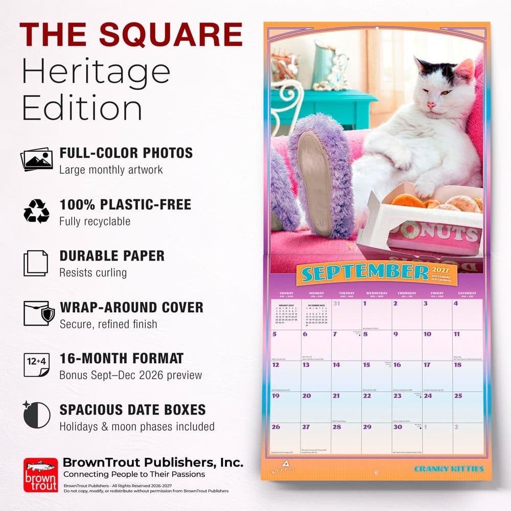 Avanti Cranky Kitties 2027 Wall Calendar Fifth Alternate Image