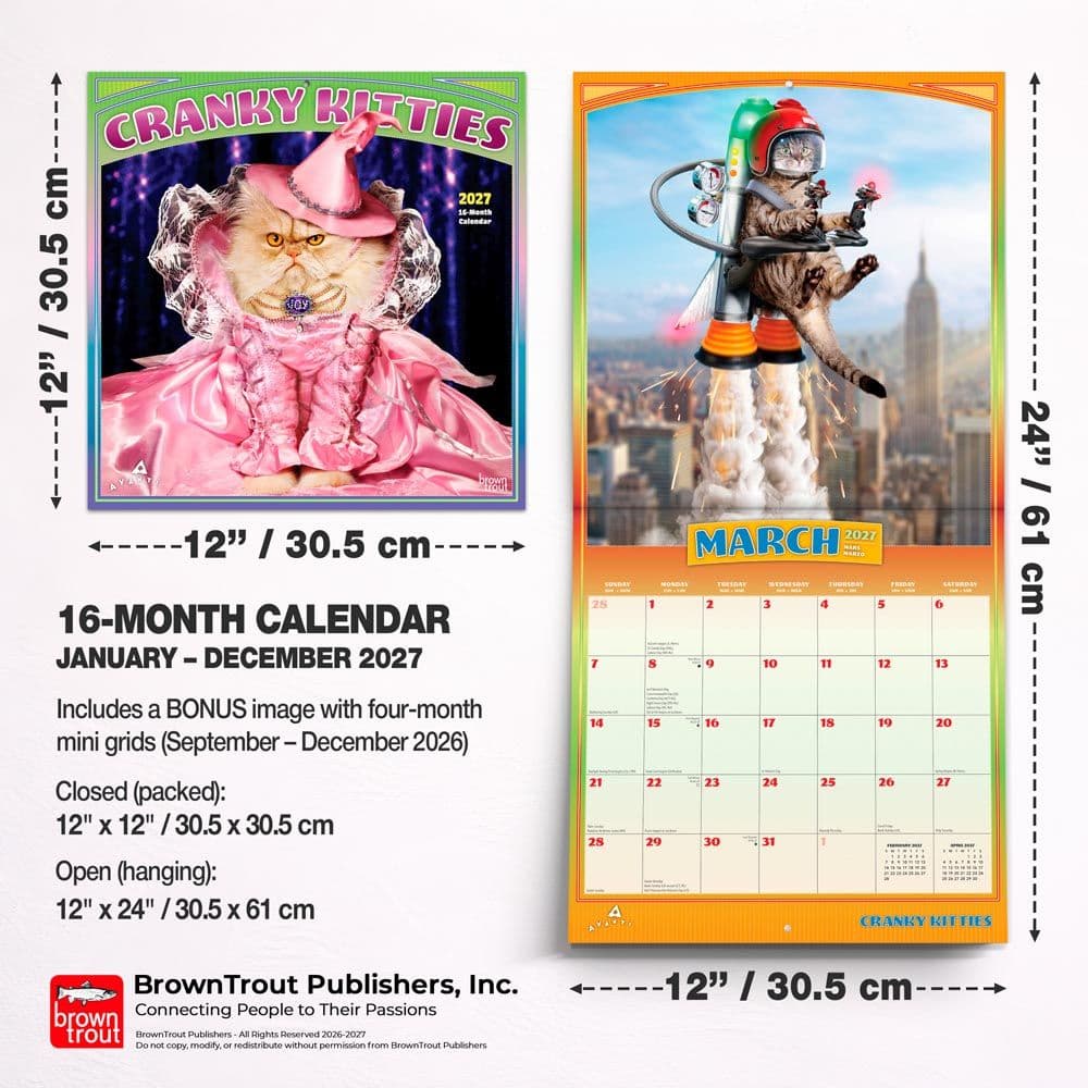 Avanti Cranky Kitties 2027 Wall Calendar Sixth Alternate Image