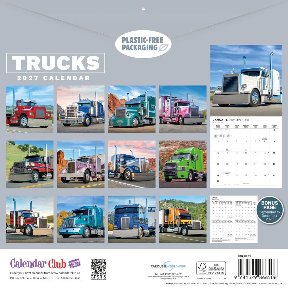 Trucks 2027 Wall Calendar First Alternate Image