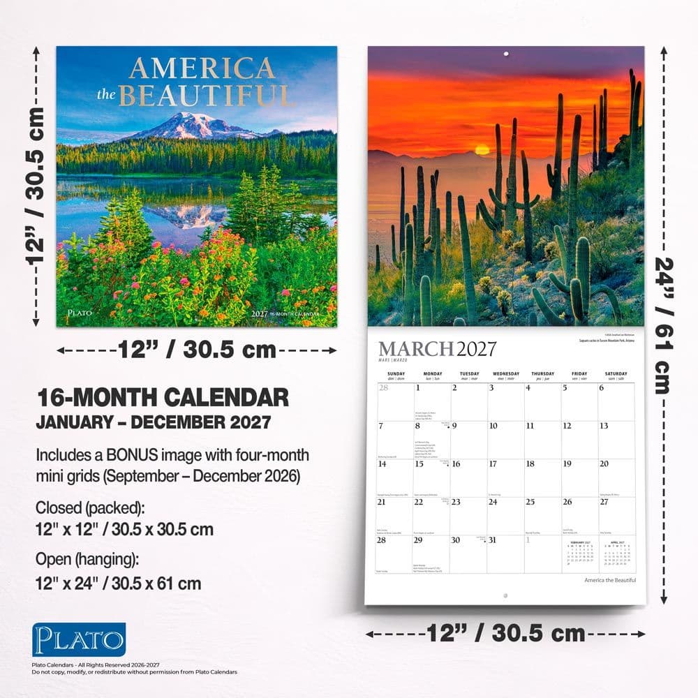 America the Beautiful 2027 Wall Calendar Sixth Alternate Image