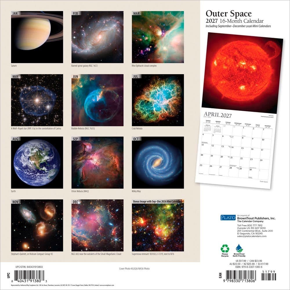 Outer Space Plato 2027 Wall Calendar First Alternate Image