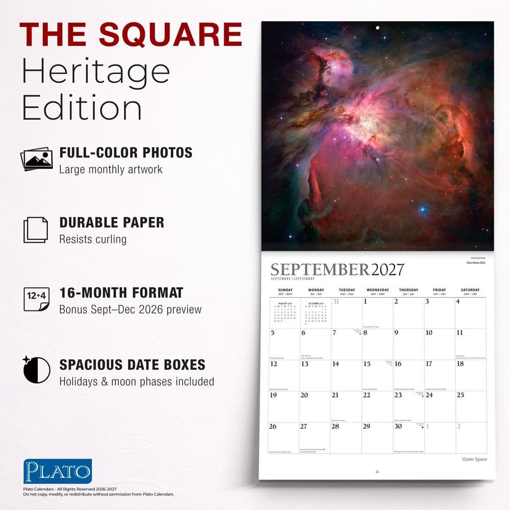 Outer Space Plato 2027 Wall Calendar Fifth Alternate Image