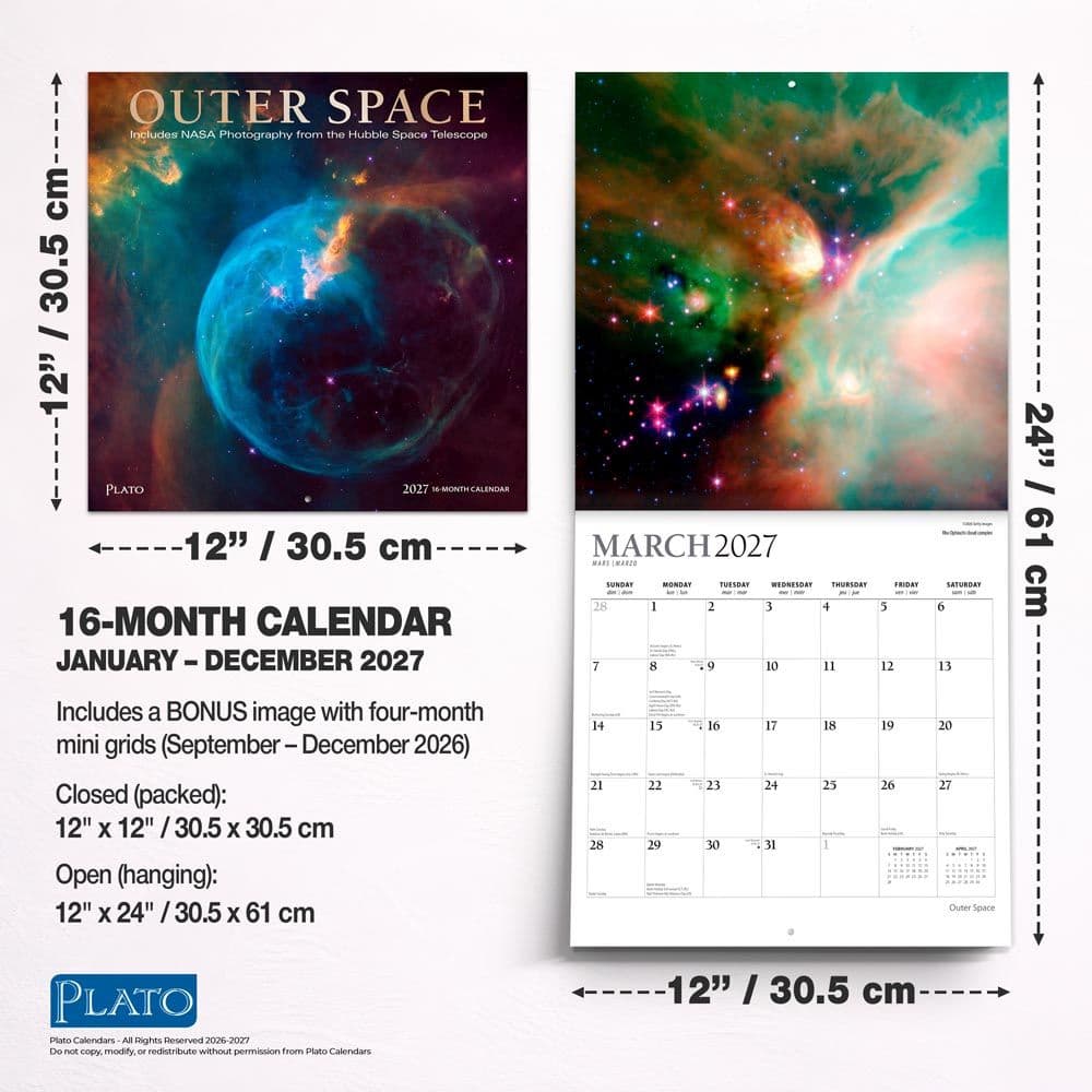 Outer Space Plato 2027 Wall Calendar Sixth Alternate Image