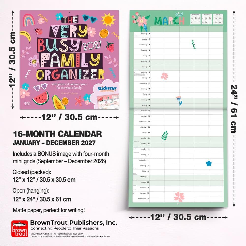 Very Busy Family Organizer 2027 Wall Calendar Sixth Alternate Image