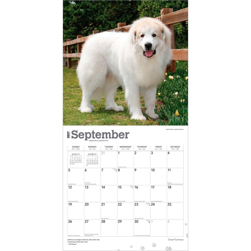 Great Pyrenees 2027 Wall Calendar Third Alternate Image