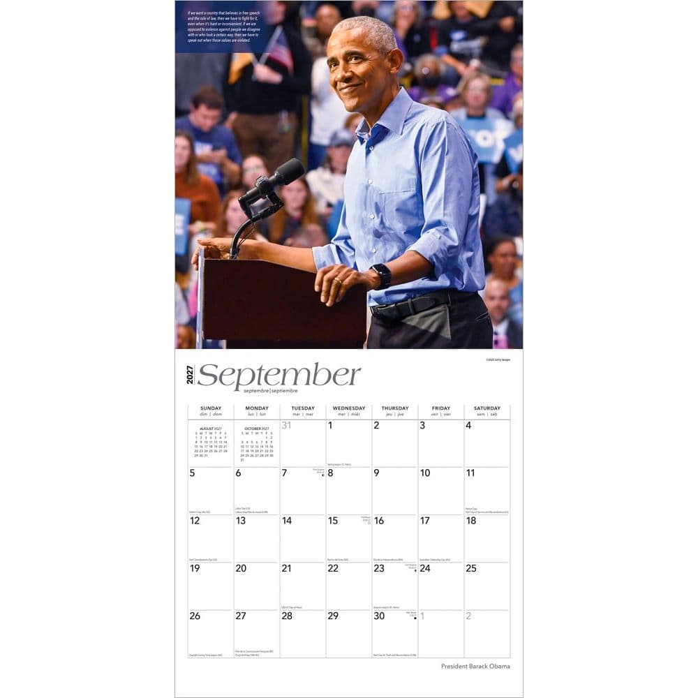 Obama President 2027 Wall Calendar Third Alternate Image