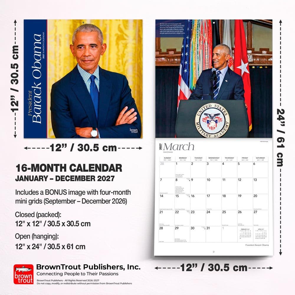 Obama President 2027 Wall Calendar Sixth Alternate Image