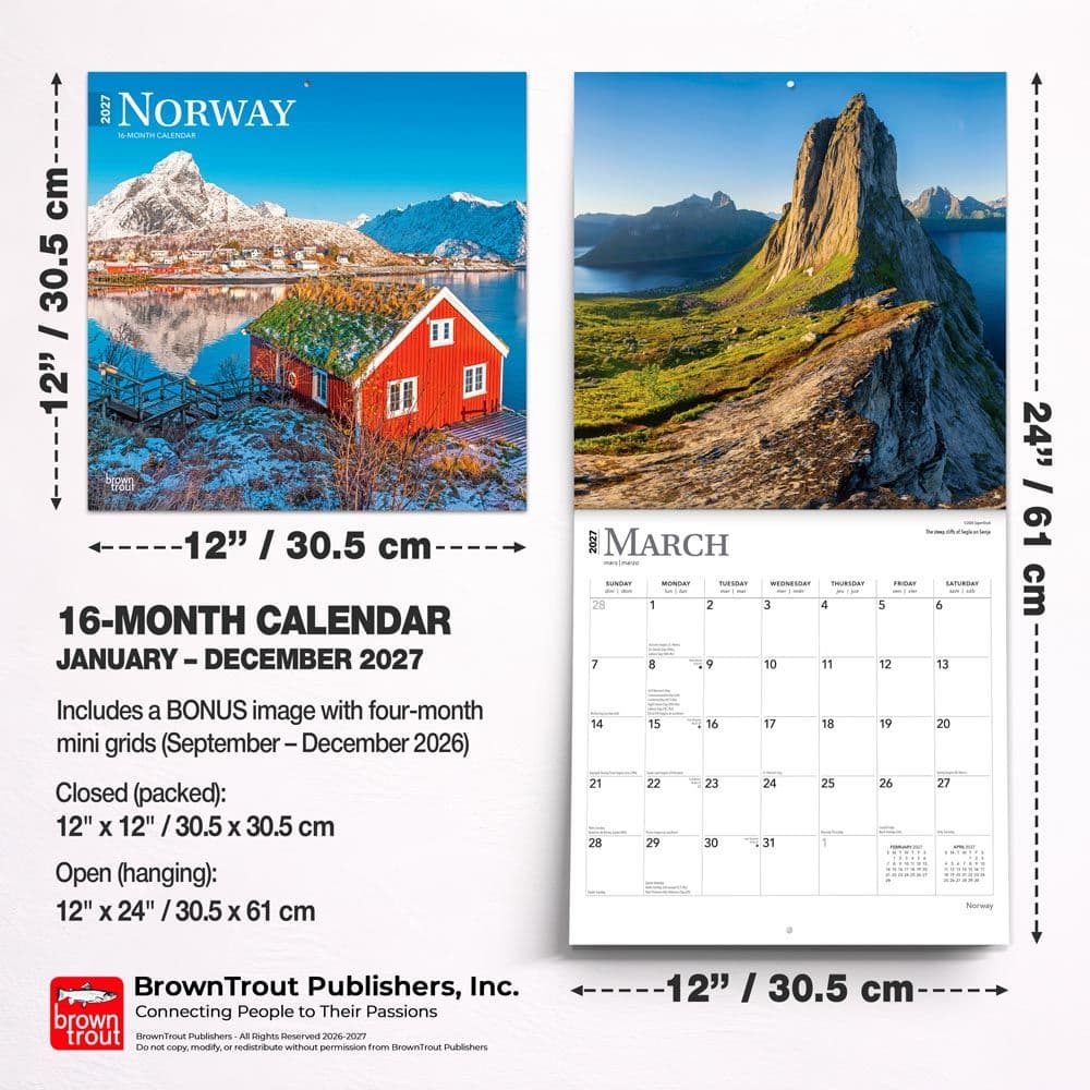 Norway 2027 Wall Calendar Sixth Alternate Image