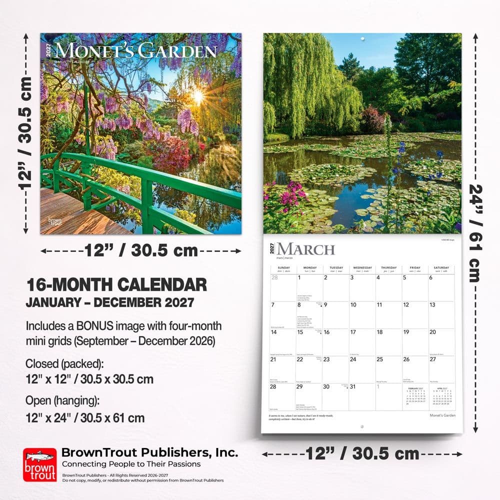 Monets Garden 2027 Wall Calendar Sixth Alternate Image