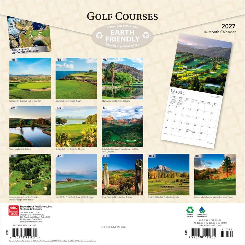 Golf Courses 2027 Wall Calendar First Alternate Image