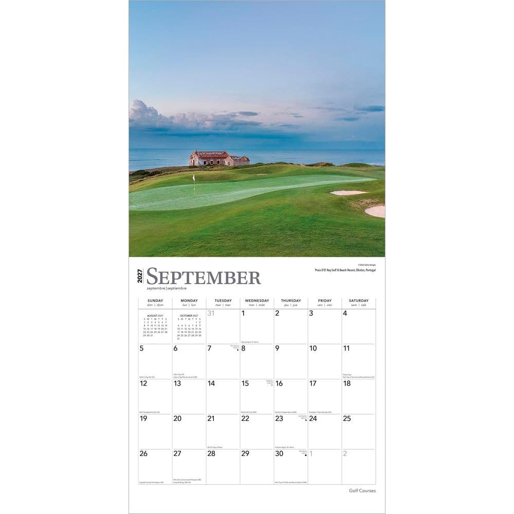 Golf Courses 2027 Wall Calendar Third Alternate Image