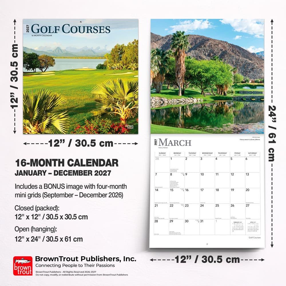 Golf Courses 2027 Wall Calendar Sixth Alternate Image