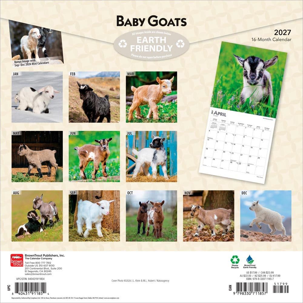 Baby Goats 2027 Wall Calendar First Alternate Image