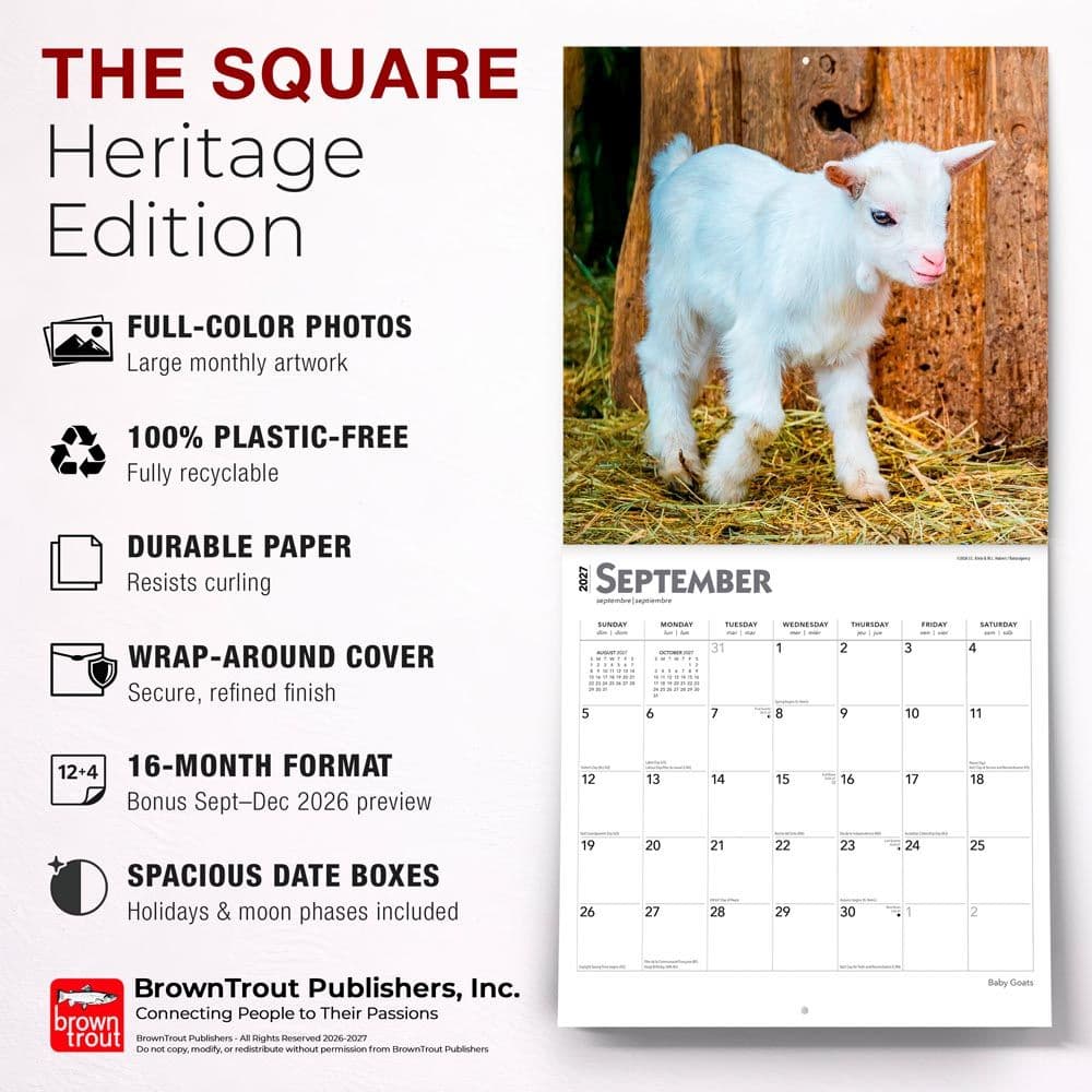 Baby Goats 2027 Wall Calendar Fifth Alternate Image