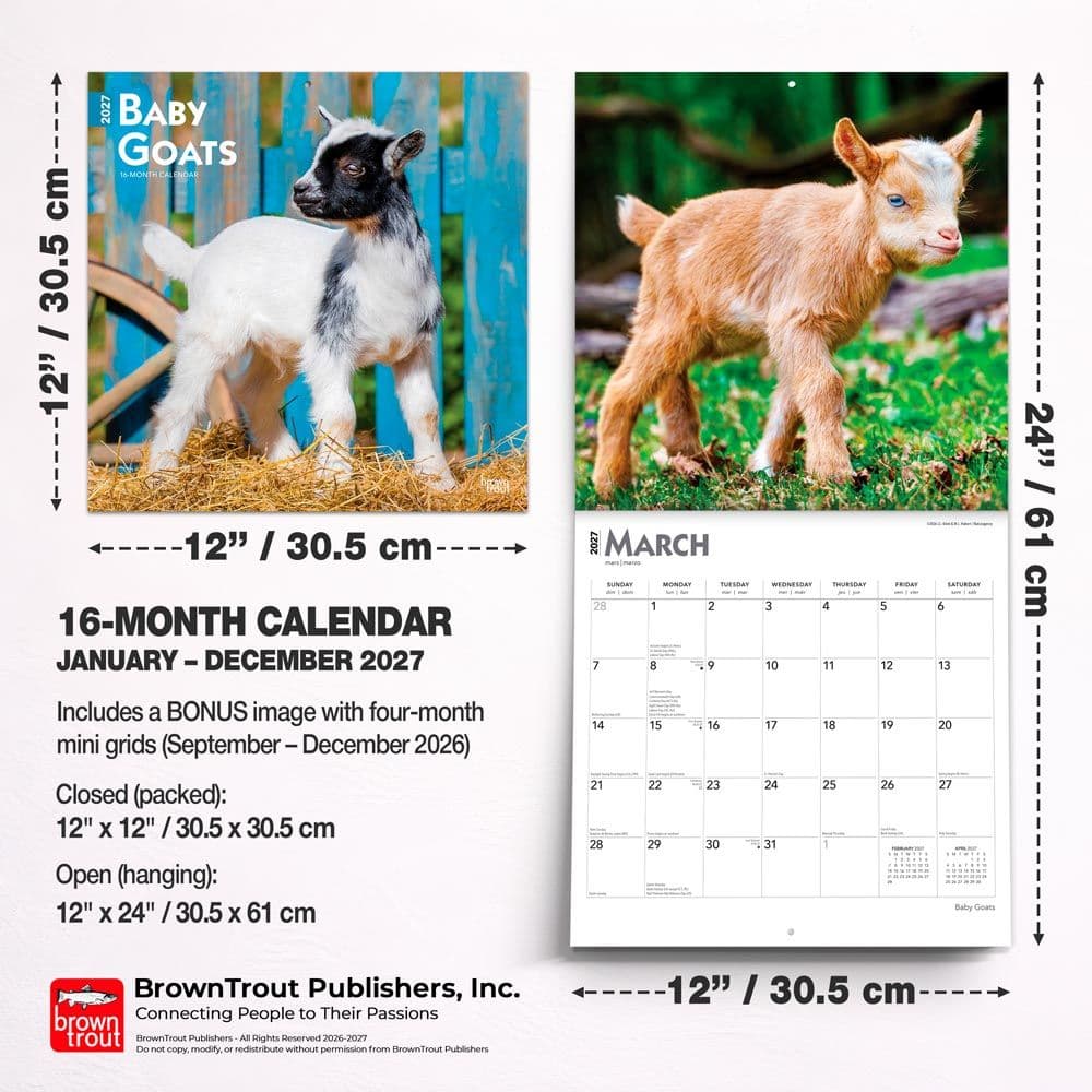Baby Goats 2027 Wall Calendar Sixth Alternate Image