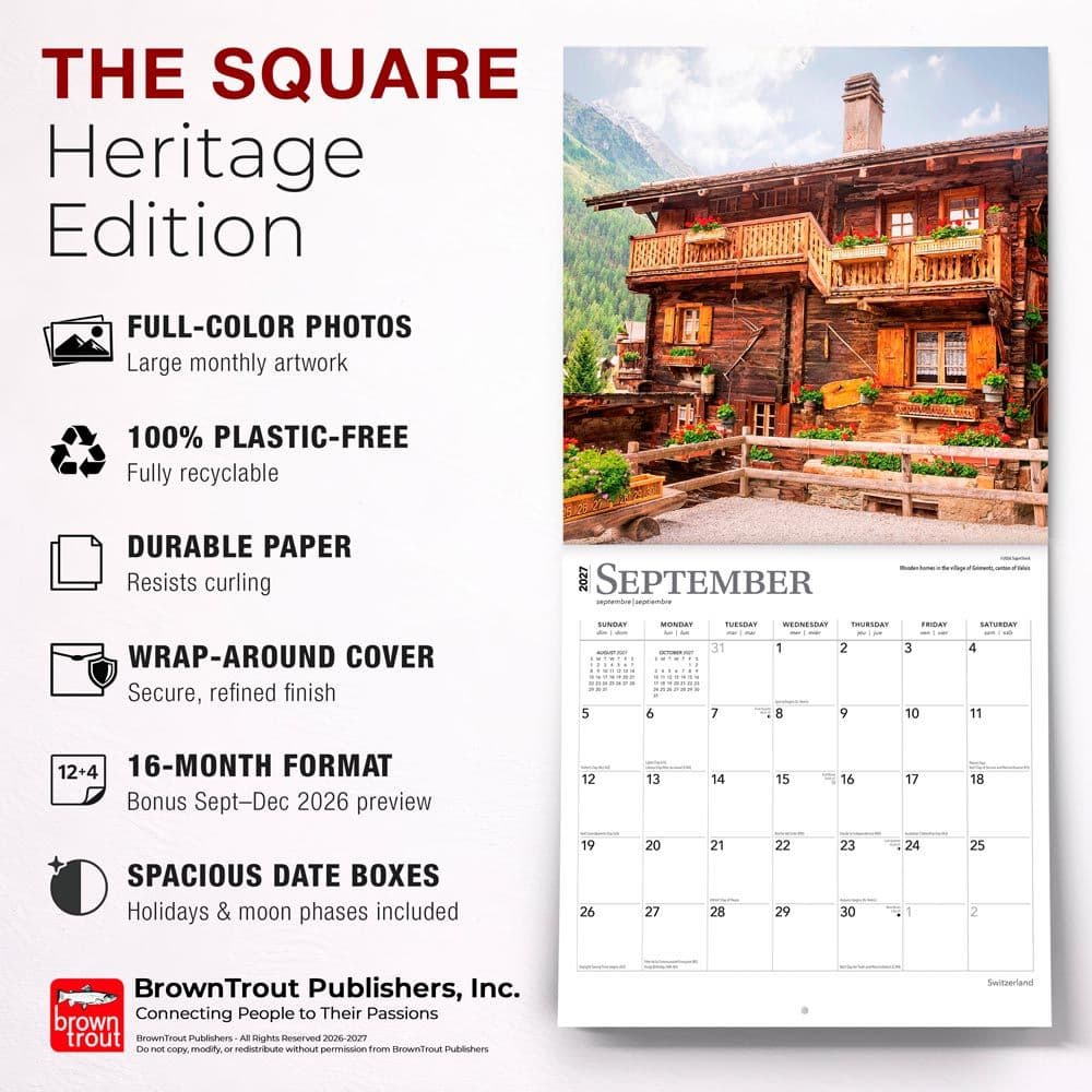 Switzerland 2027 Wall Calendar Fifth Alternate Image