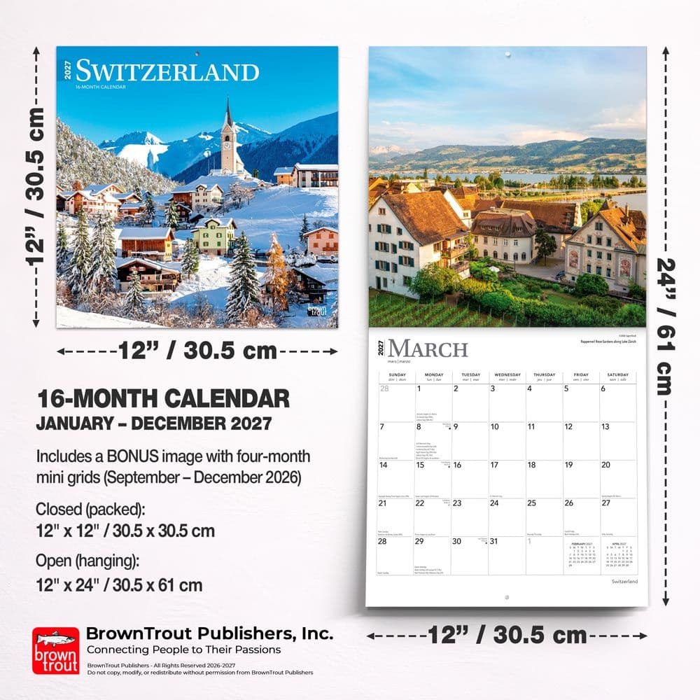 Switzerland 2027 Wall Calendar Sixth Alternate Image