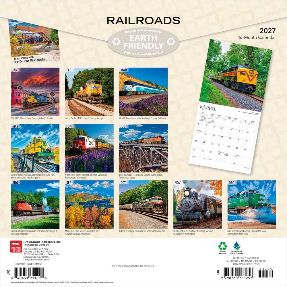 Railroads 2027 Wall Calendar First Alternate Image