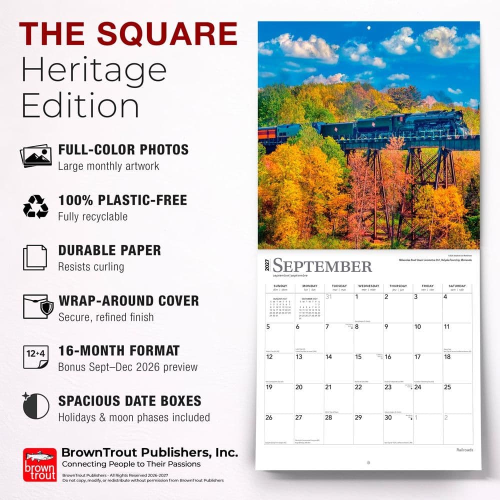Railroads 2027 Wall Calendar Fifth Alternate Image