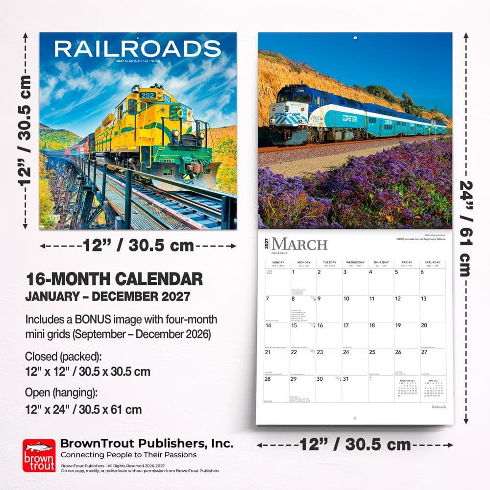 Railroads 2027 Wall Calendar Sixth Alternate Image