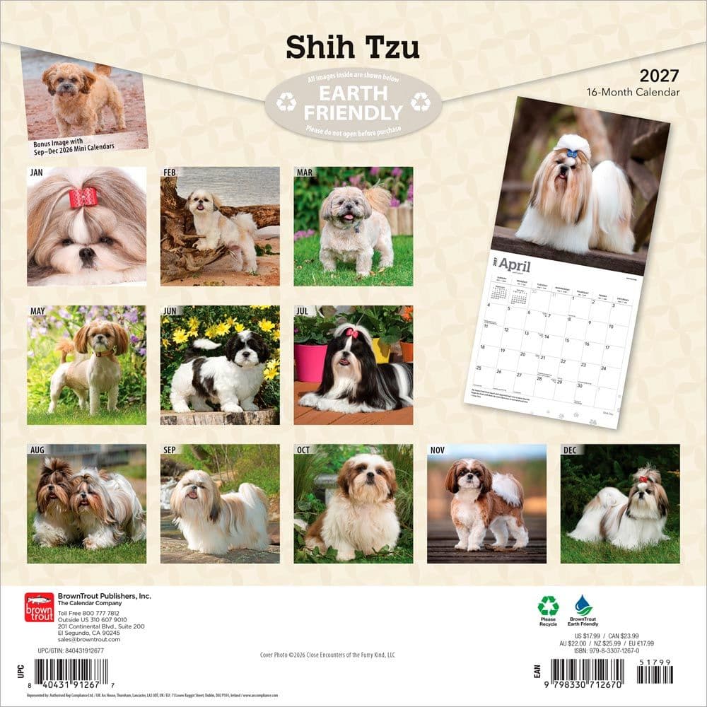 Shih Tzu 2027 Wall Calendar First Alternate Image