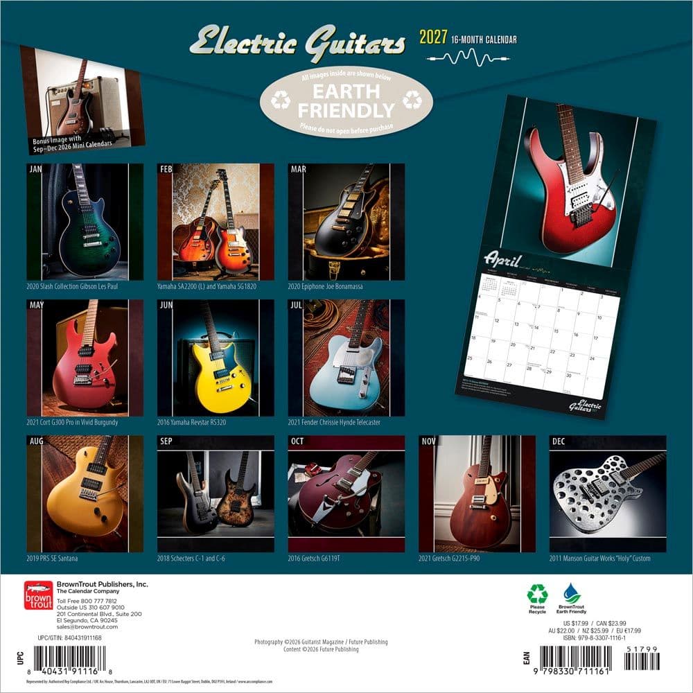 Electric Guitars 2027 Wall Calendar First Alternate Image