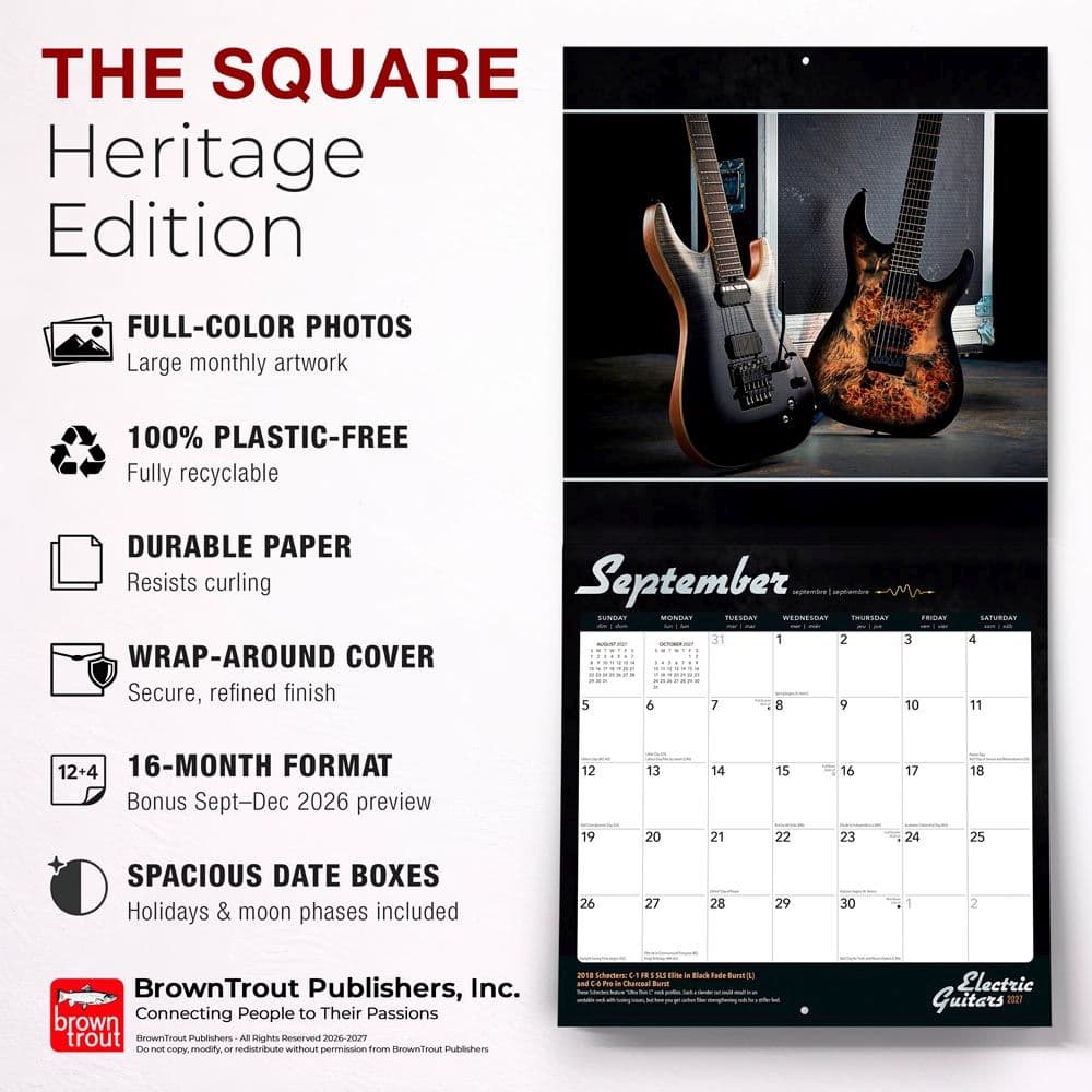 Electric Guitars 2027 Wall Calendar Fifth Alternate Image