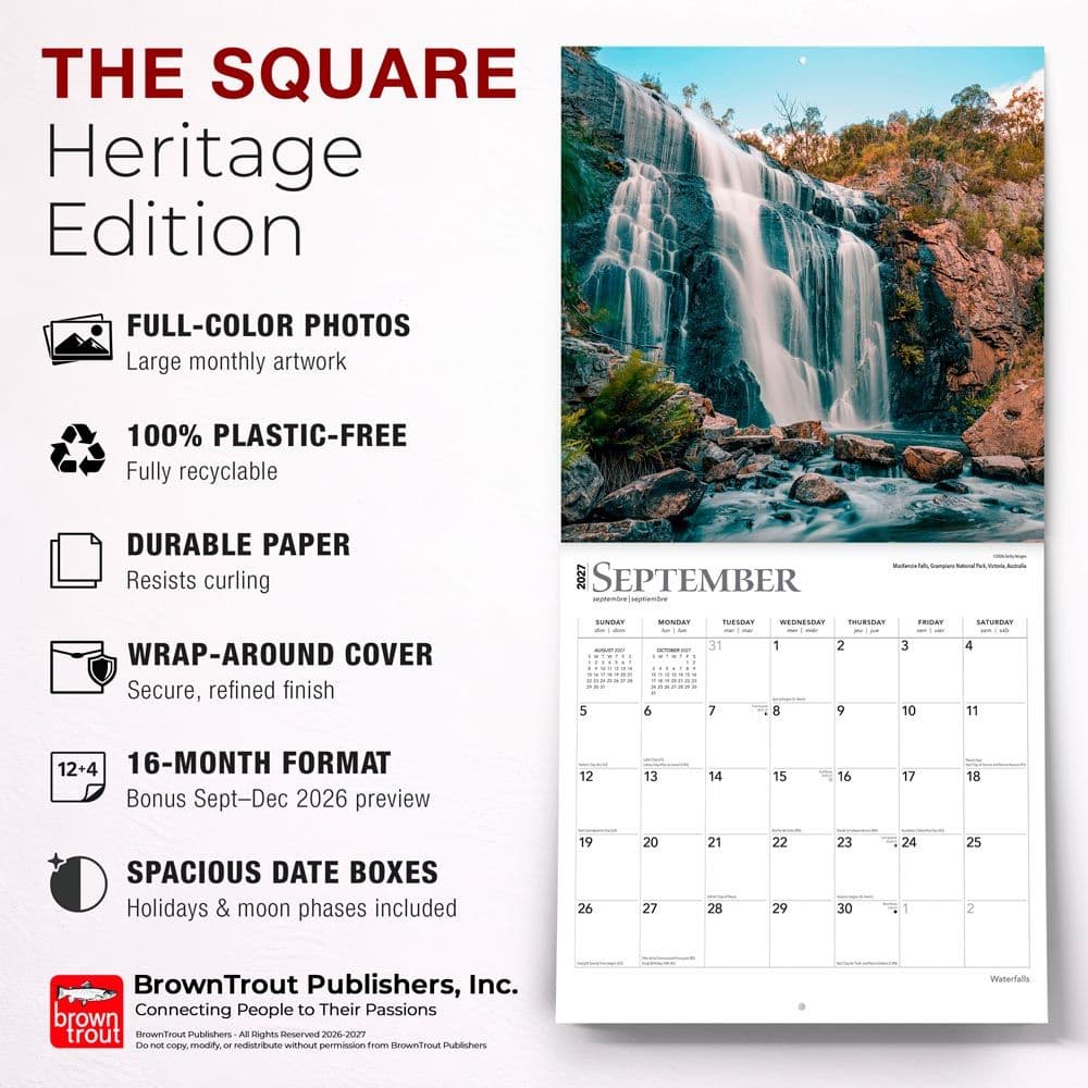 Waterfalls 2027 Wall Calendar Fifth Alternate Image