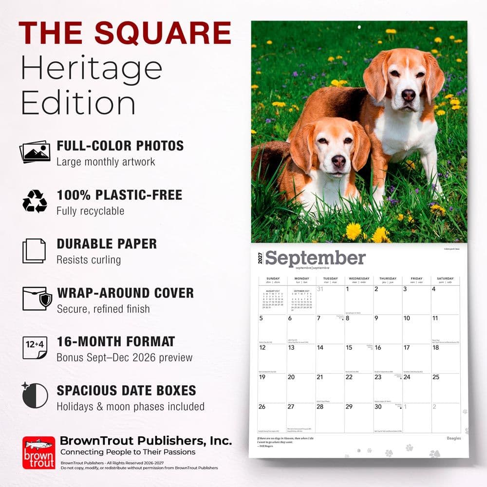 Beagles 2027 Wall Calendar Fifth Alternate Image
