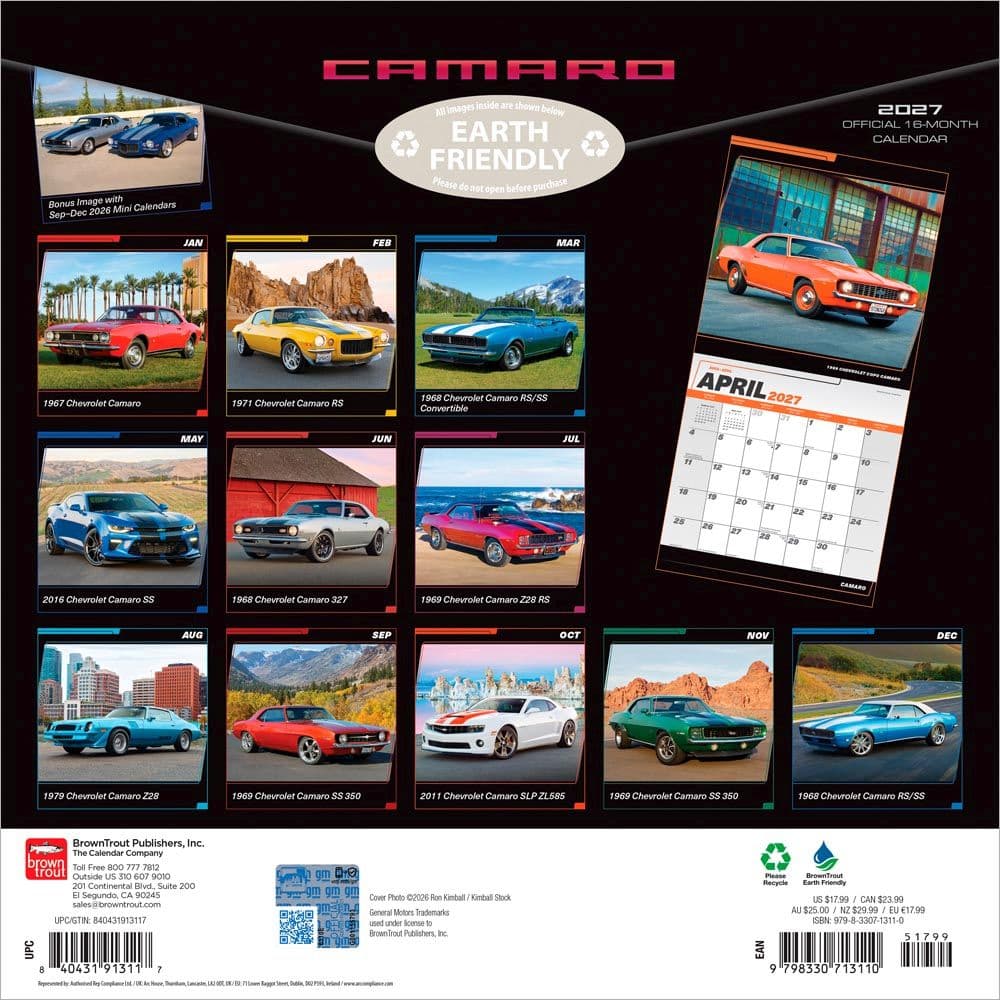 Camaro 2027 Wall Calendar First Alternate Image