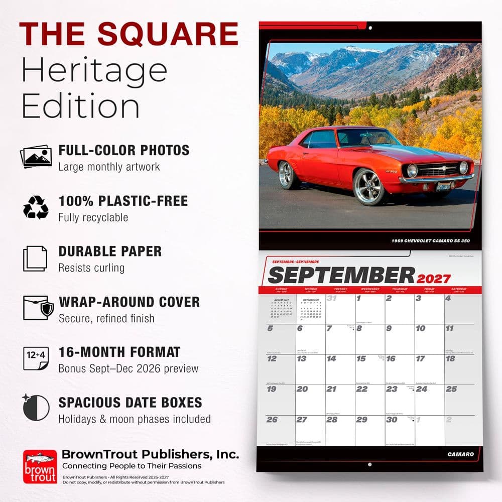 Camaro 2027 Wall Calendar Fifth Alternate Image