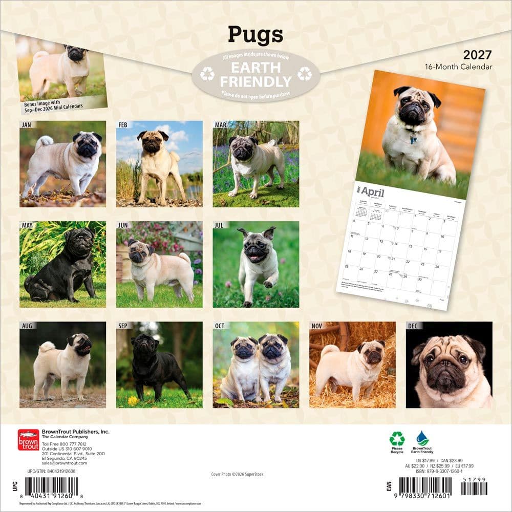 Pugs 2027 Wall Calendar First Alternate Image