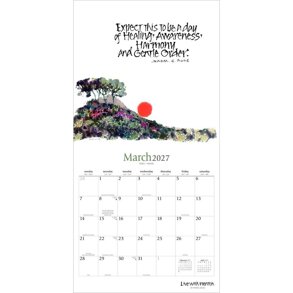 Live with Intention 2027 Wall Calendar Second Alternate Image